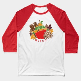 Apple Cider Witch bold colors Baseball T-Shirt